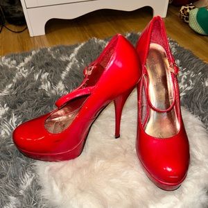 Red Glaze Heels with strap